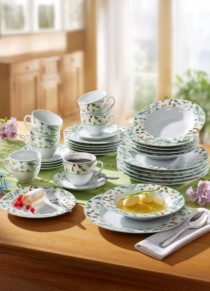 Porzellan-Geschirr Millefiori aus hochwertigem weissen Porzellan 