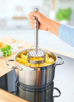 Kartoffelstamfper aus rostfreiem Edelstahl. 