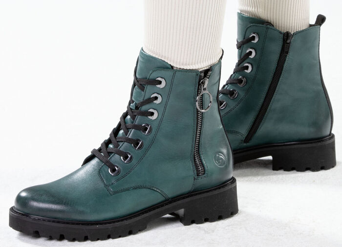 Remonte, modische Damen-Stiefeletten, Winterschuhe, Weite G, mit herausnehmbarem Fußbett PETROL