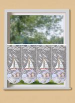 Maritimer Kurzstore mit Plauener Stickerei 