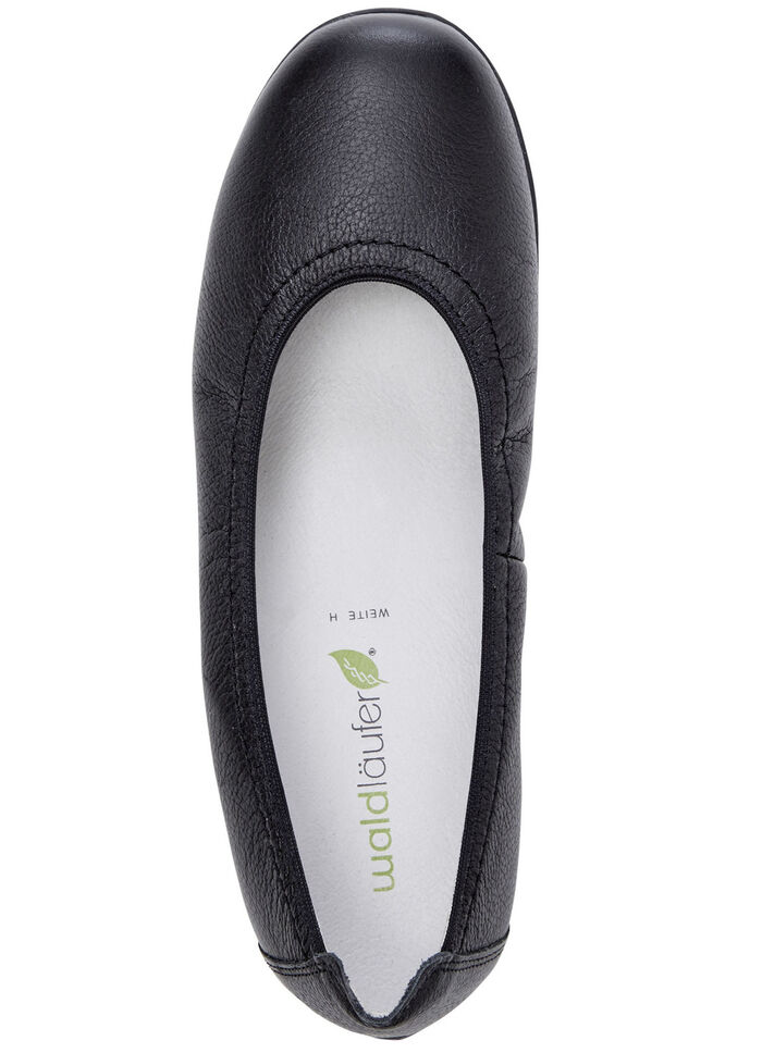 Waldläufer Ballerina mit Rundum-Gummizug SCHWARZ