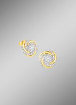 Interessante Ohrstecker mit 14 Brillanten und 90 Diamanten 