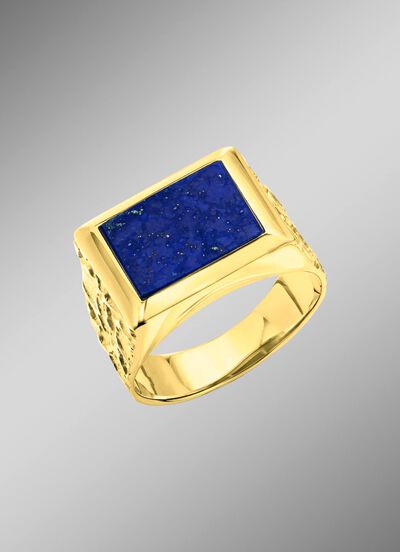 Herrenring aus Gold mit Lapislazuli 