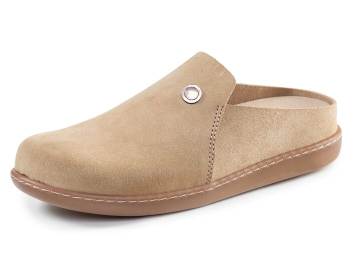 ELENA EDEN Clog aus Veloursleder BEIGE