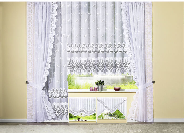 Blumenfenster-Vorhang mit Automatikfaltenband, 