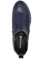 Waldläufer, bequeme Damen-Stiefeletten, Weite H, aus Hirschleder MARINE