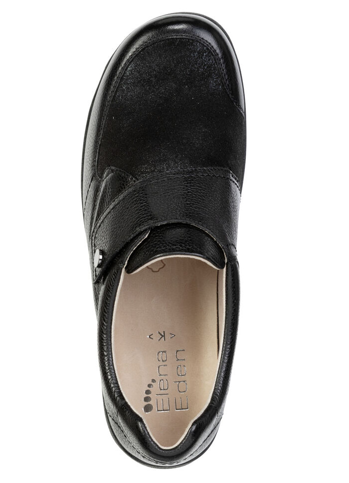 ELENA EDEN, komfortable Damen-Slipper, Weite K, mit herausnehmbarem Fussbett SCHWARZ