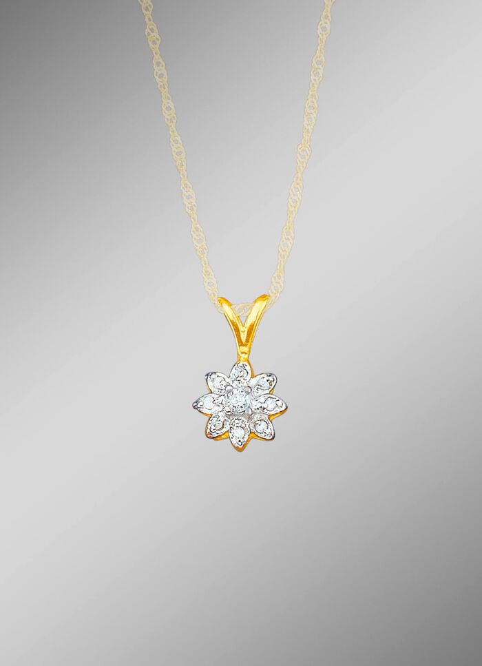 Anh&auml;nger mit Brillant und Diamanten 