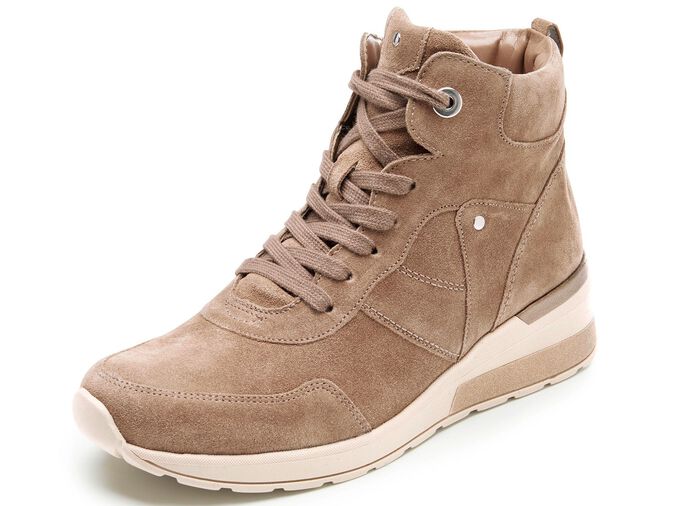 Waldl&auml;ufer Schn&uuml;r-Stiefelette mit Innenreissverschluss TAUPE