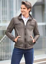 Lederkurzjacke mit Steh-Umlegekragen 