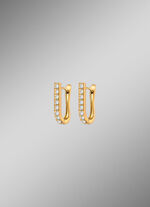 Stilvolle Klappcreolen aus Edelstahl mit Kristallen 