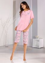 Zweierpack Schlafanz&uuml;ge mit kurzen &Auml;rmeln und wadenlanger Hose 