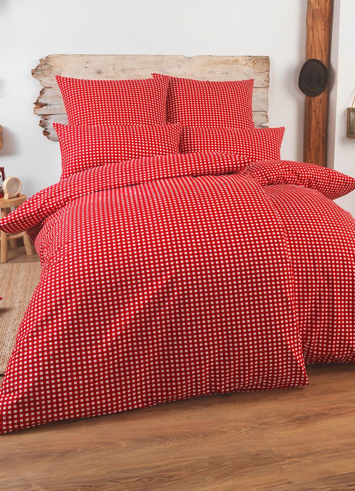 Bettwäsche-Garnitur mit Reissverschluss ROT