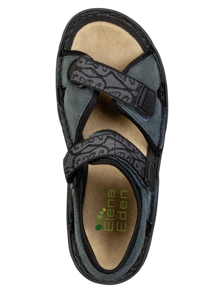 ELENA EDEN, sportliche Damen-Sandalen, Weite G, mit Klettverschluss DUNKELBLAU