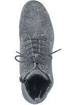 Waldläufer Schnür-Stiefelette mit floraler Prägung GRAU