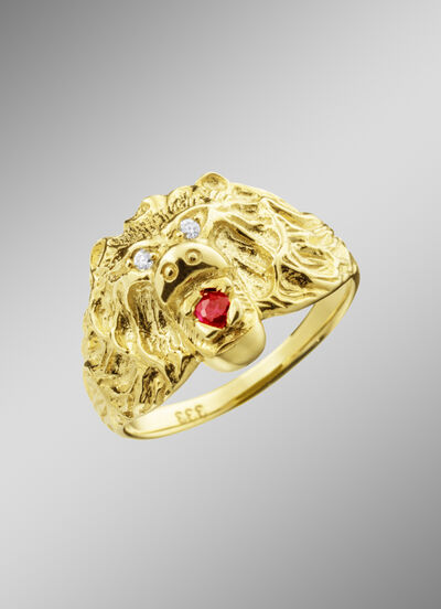 Herrenring mit Löwenkopf-Motiv 