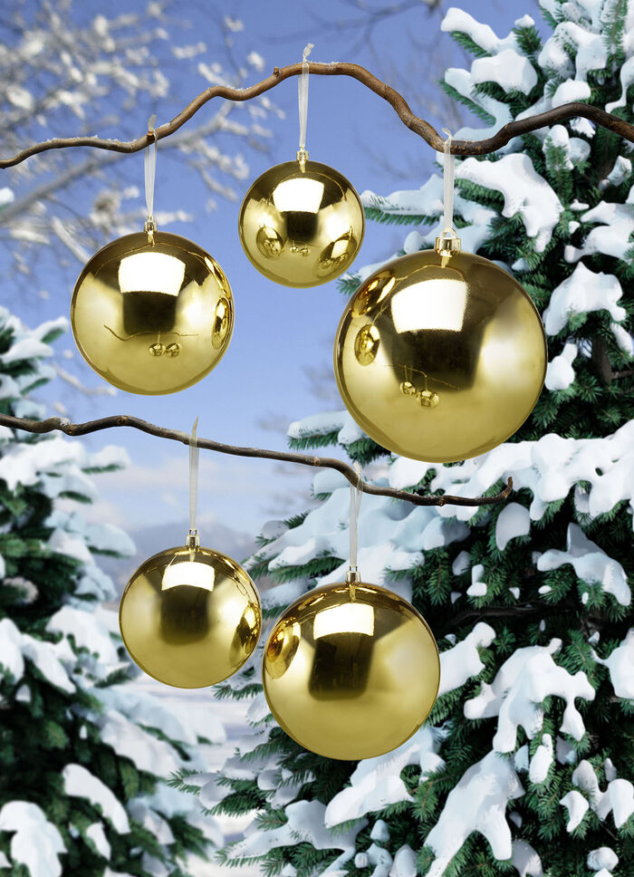 Witterungsbeständiges und bruchsicheres Kugel-Set, 5-teilig GOLD