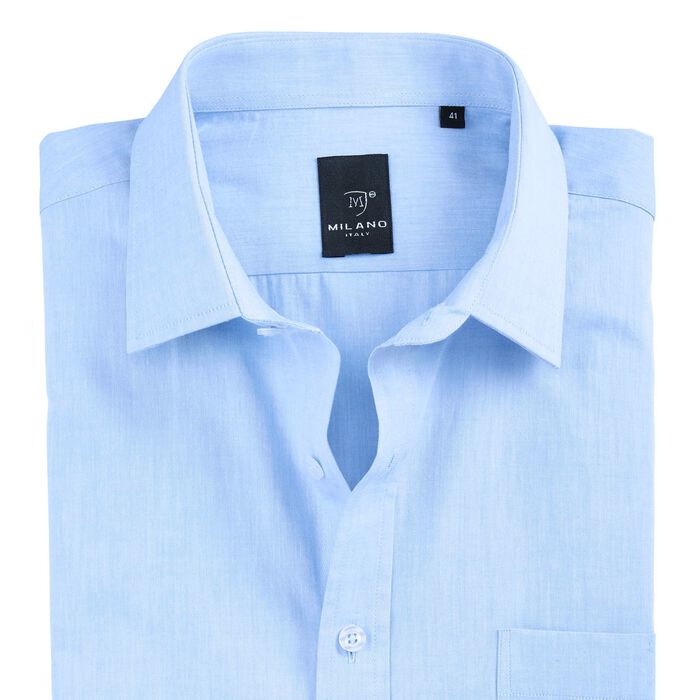 Langarm-Hemd von &laquo;Milano Italy&raquo; mit Kentkragen in 5 Farben BLEU