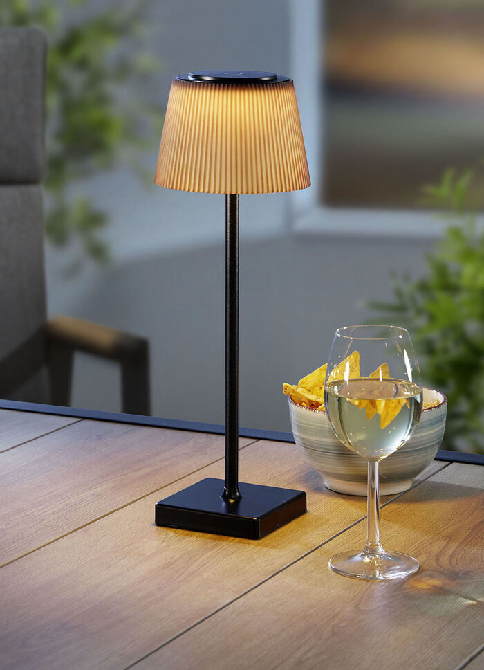 Tischlampe aus mattschwarzem Metall SCHWARZ-BRAUN