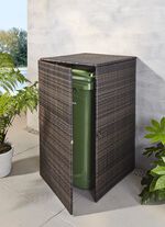 M&uuml;lltonnenschrank aus witterungsbest&auml;ndigem Kunststoffgeflecht BRAUN