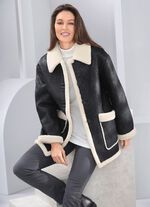 Jacke aus Veloursleder-Imitat 
