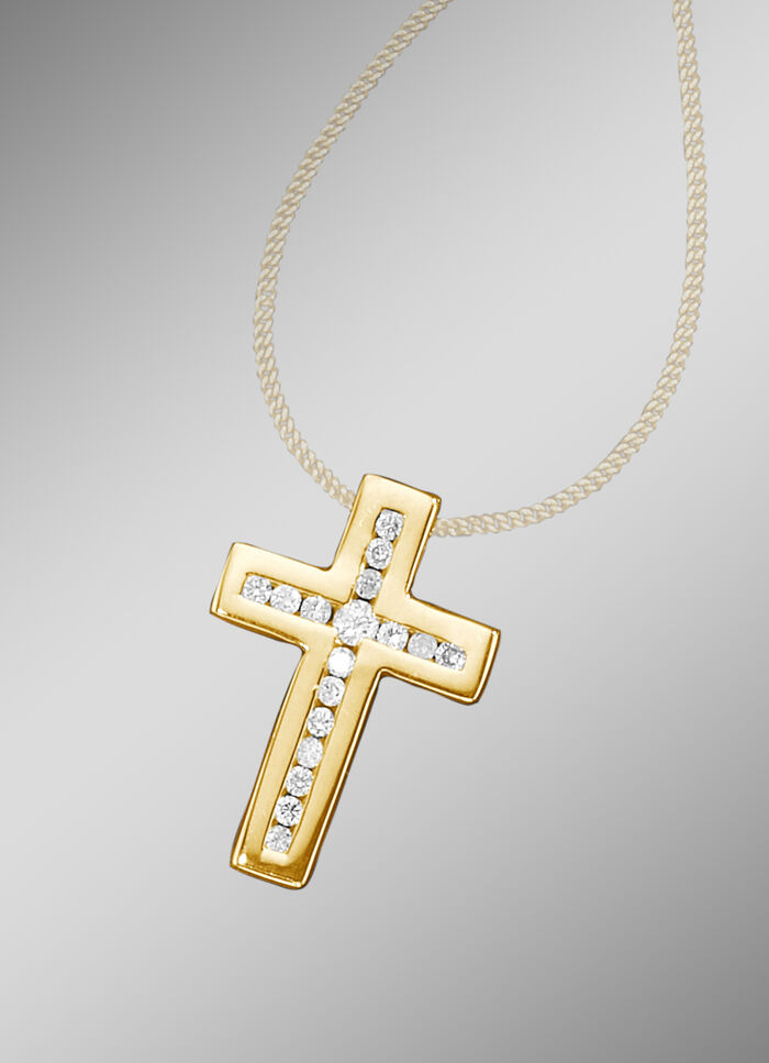 Kreuz-Anhänger mit Brillanten 