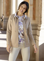 Shirtjacke mit Kontrastverarbeitung am Kragen in 2 Farben CAMEL