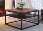 Couchtisch mit Gestell und Ablage aus Stahl EICHE DUNKEL-SCHWARZ