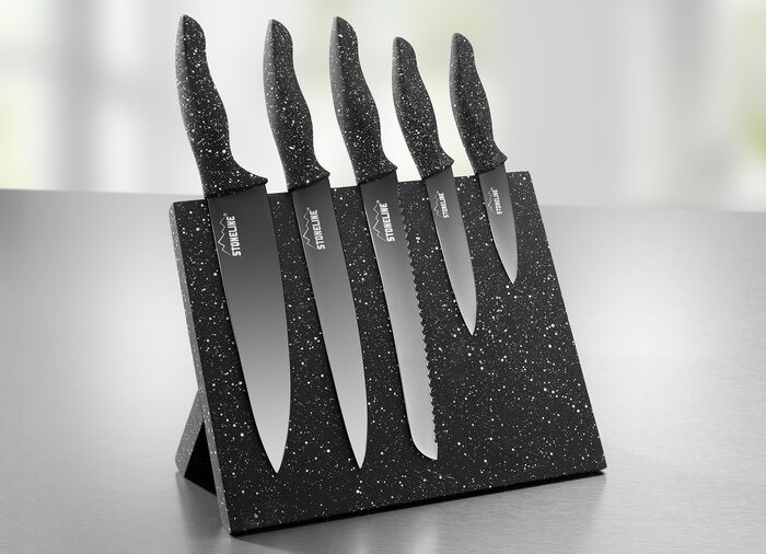 Stoneline® Messerblock, 6-teilig, mit Magnetfeld 