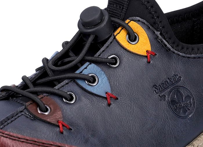 Rieker Slipper mit elastischem Schnellschn&uuml;rsystem BLAU-BUNT