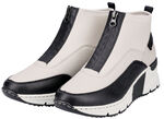 Rieker, stylische Damen-Boots, Weite G, mit Reissverschluss ECRU-SCHWARZ