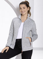 Strickfleece-Kurzjacke von «LPO» GRAU MELIERT