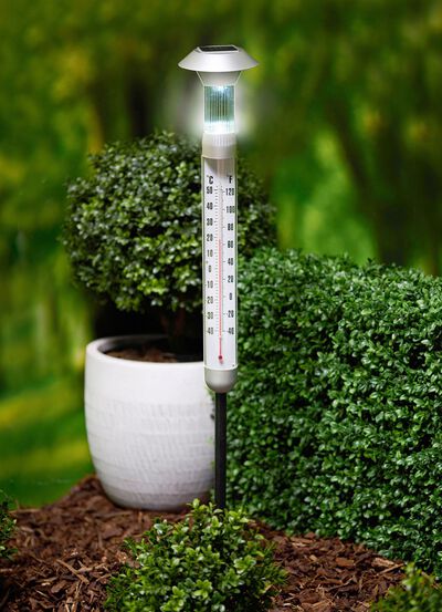 Thermometer mit Solarlampe  