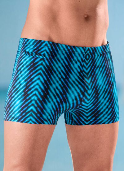 Badehose in h&ouml;herer Kastenform mit Reissverschlusstasche 