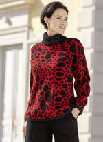 Pullover mit Glitzerakzenten ROT-SCHWARZ-SILBERFARBEN