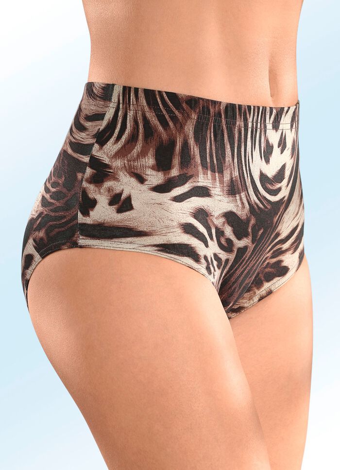 Viererpack Slips mit Raubtierdessin 