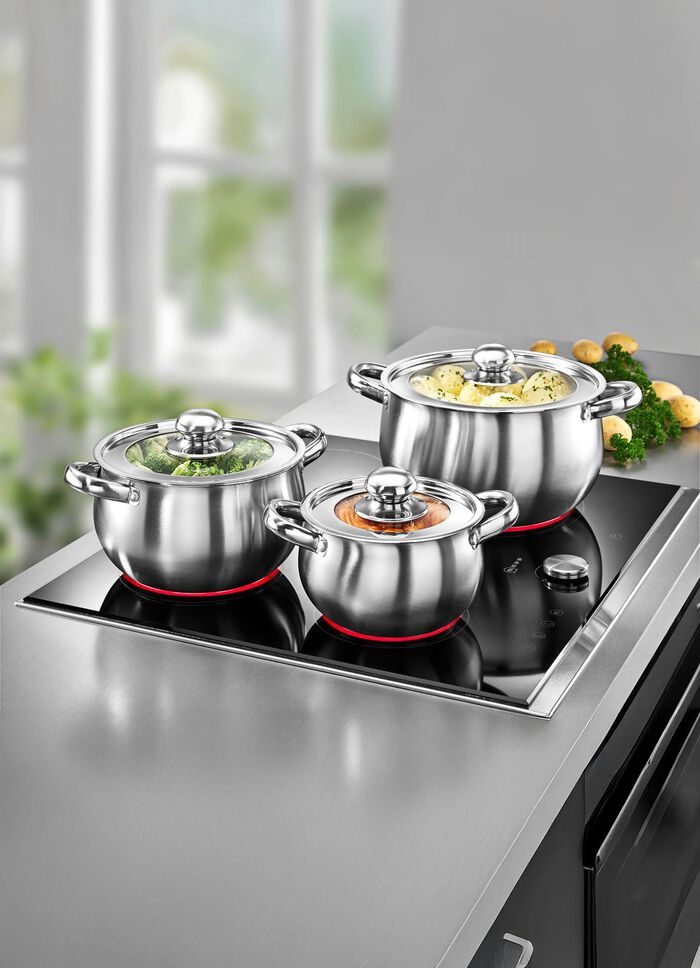 Edelstahl-Topfset 6-teilig 