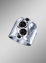 Massiver Damenring mit echt Onyx 