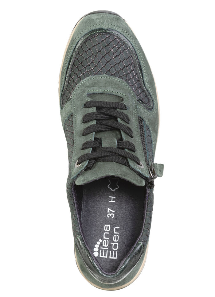 ELENA EDEN Schnür-Sneaker mit herausnehmbarem Lederfussbett DUNKELGRÜN