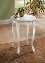 Teilmassiver Beistelltisch ANTIKWEISS