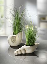 Grasbusch aus Kunstmaterial in Muschel GRÜN-CREME