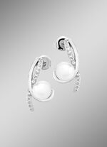 Ohrstecker mit S&uuml;sswasser-Zuchtperlen und synth. Zirkonia 