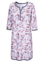 Nachthemd mit Knopfleiste und 3/4-lange Ärmel 