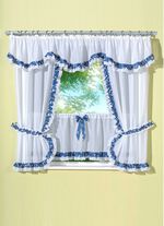 Fensterdekoration in verschiedenen Farben WEISS-BLAU