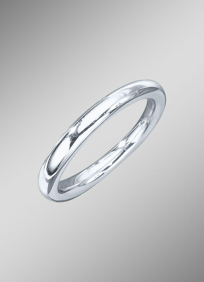 Hochglänzender Partnerring aus Weissgold 