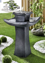 Solarbrunnen Pagode in täuschend echter Steinoptik, 