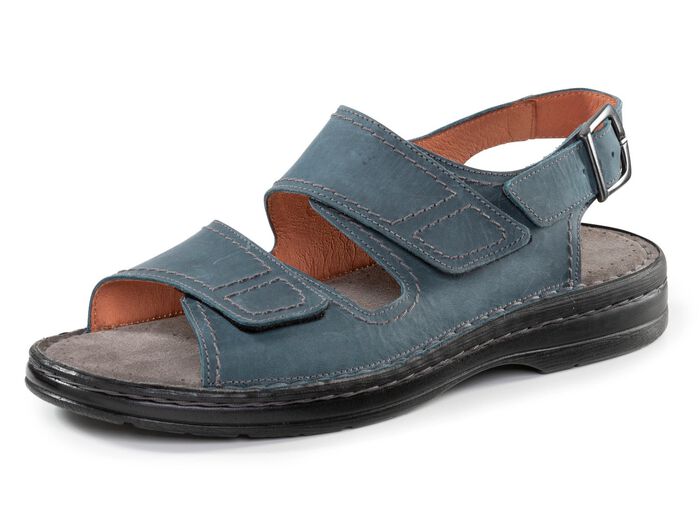 GINO GALANTE Sandale aus gefettetem, schattiertem Rind-Nubukleder JEANS