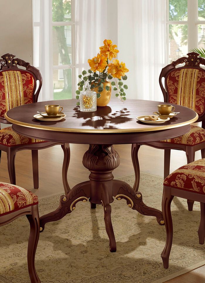 Esstisch mit Füße aus massivem Buchenholz NUSSBAUM