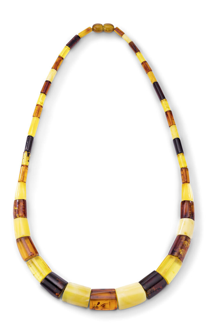 Halskette mit echt Bernstein im Verlauf 