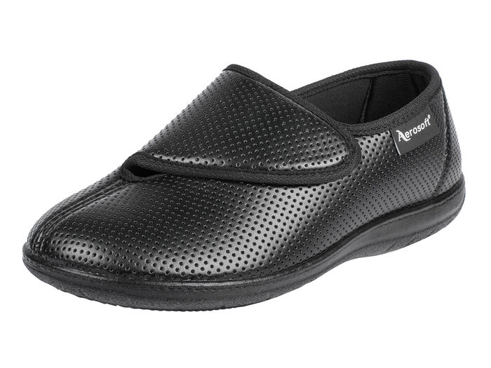 Aerosoft Flex Damen-Klettschuh in Weite H für den kräftigen Fuss SCHWARZ